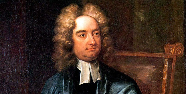355 éve született Jonathan Swift (1667–1745) angol születésű ír író, esszé- és politikai pamfletíró, anglikán lelkész