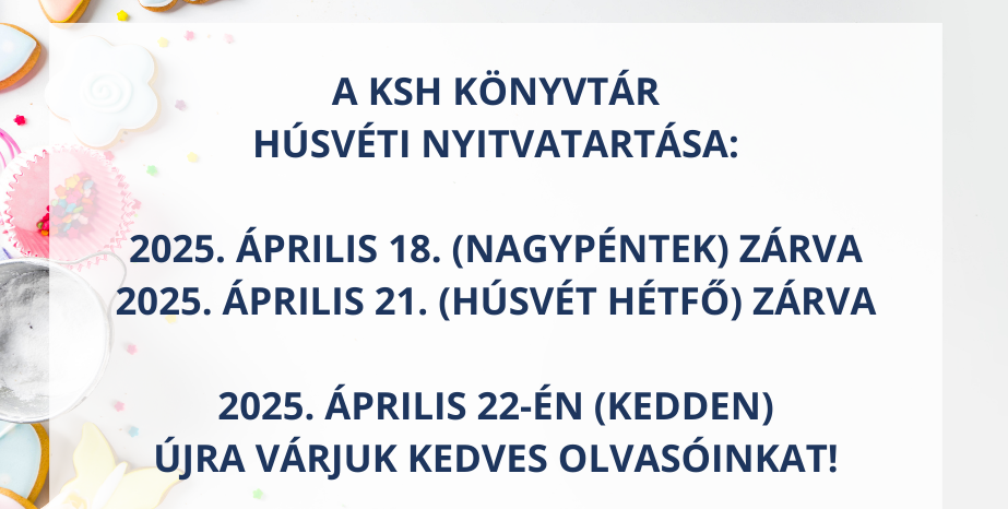 A KSH Könyvtár húsvéti nyitvatartása