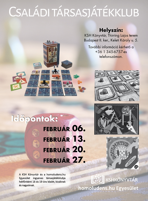 A társasjátékklub februári programja